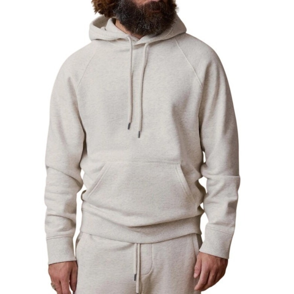 Faherty Mens‎ XXL Ivory High Standard Fleece Hoodie NWT